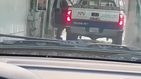 Truck Breaks Car Wash
