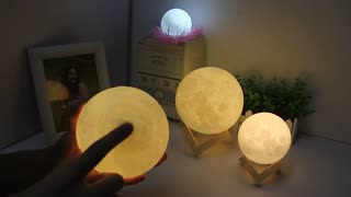 3D Moon Air Humidifier LED Night Lamp Household Table Decor Light