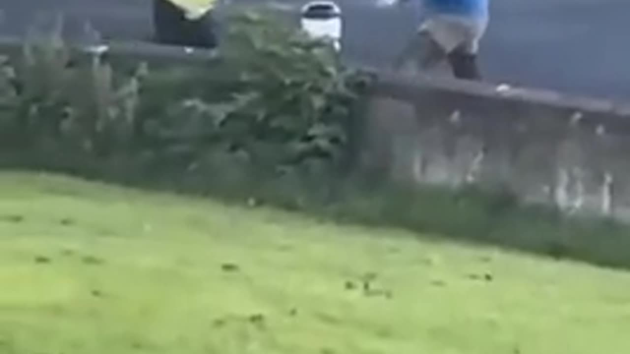 Meanwhile in Ireland today Migrants equipped with sword vs Irishman Standard.