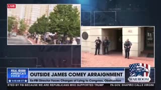 Comey slithers out of the back of the courthouse