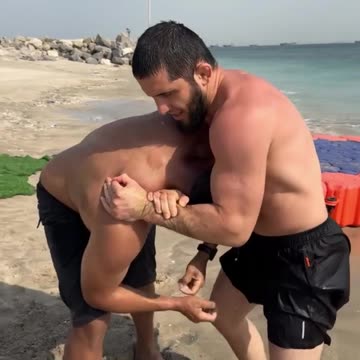 Islam Makhachev Grappling on the Beach