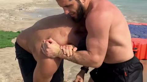 Islam Makhachev Grappling on the Beach