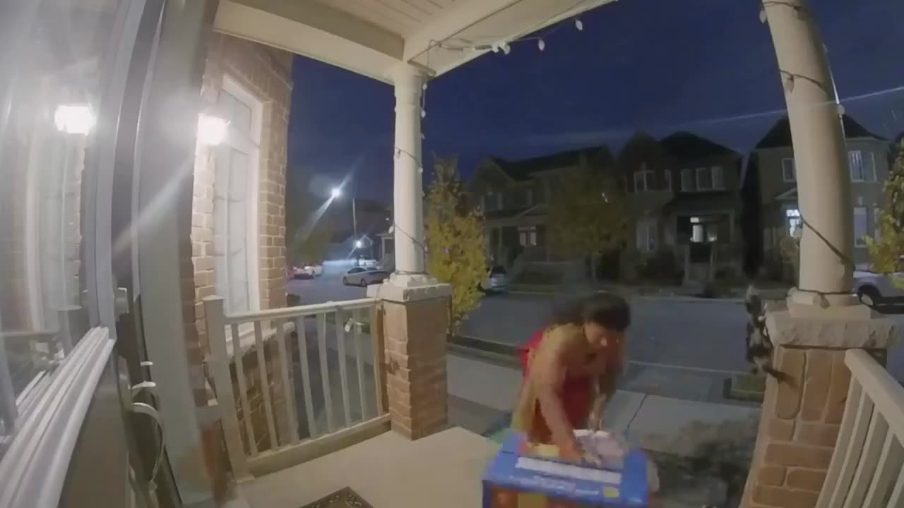 CAUGHT ON CAMERA: A Jeetess goes house to house stealing all the Halloween Candy and Decorations