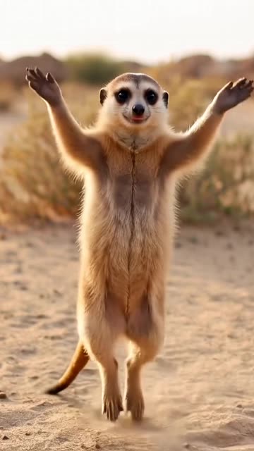 Meercat Doing Aerobics