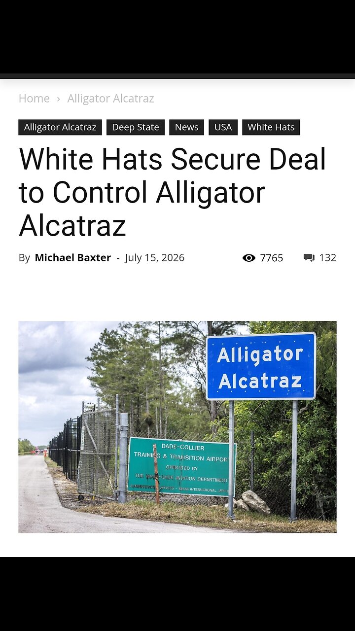 White Hats Secure Deal to Control Alligator Alcatraz! The Cabal is done!
