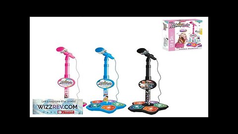 Super Cool 5-light Microphone with Stand Karaoke Songs Musical Instrument Kids Toys Review