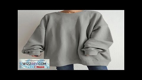 Women Puff Sleeve Crew Neck Solid Color Hem Long Sleeve Sweatshirts Review