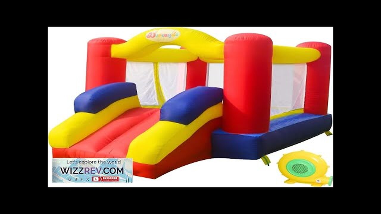 Outdoor Play Bounce House with Slide Inflatable Bouncer Backyard Playground Sets Review