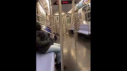 Man gets woken up by a rodent on NYC subway 😐😐😐😐