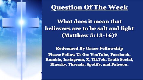 The RBGF LIVE "Question Of The Week"