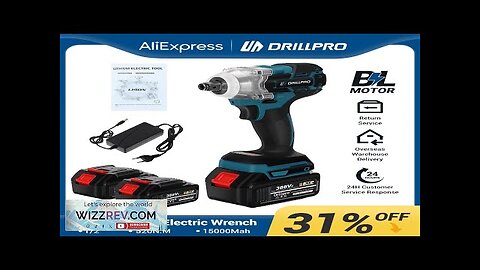 Drillpro 520N.M Brushless Cordless Electric Impact Wrench 1/2 inch Power Tools 3000Amh Review