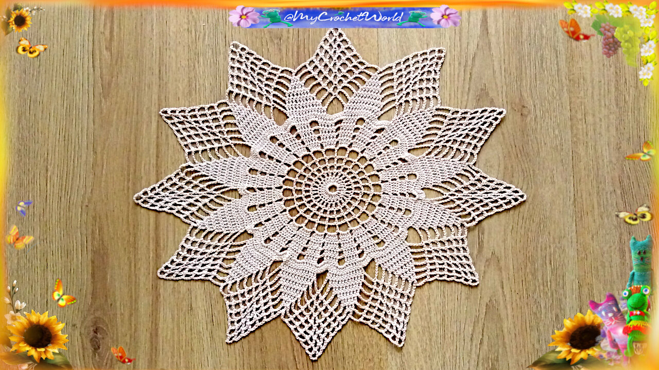 Serwetka Słonecznik Nr.2, Część 2 #szydełkowanie #serwetka #tutorial @mycrochetworld