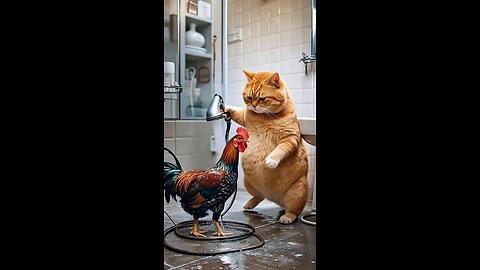 Cat and Rooster Story | AI Video