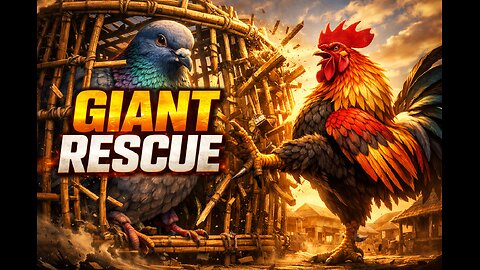 The Giant Pigeon's Capture: An Epic Rescue by the Hero Rooster! 🕊️🔥