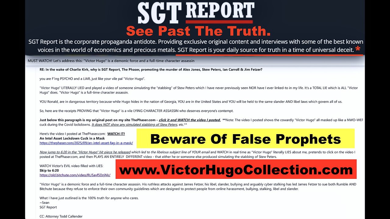 SGT Report HopeGirl Jim Fetzer Influencers Expose Themselves As Liars In Truth Telling Community