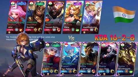 Beatrix Gold Lane Control Gameplay | Solo Mythic Rank Push | KDA 16 - 2 - 8