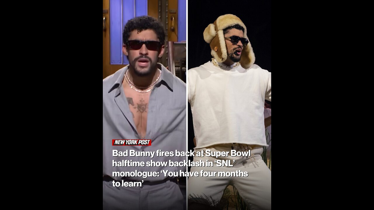 Bad Bunny fires back at Super Bowl halftime show backlash in ‘SNL’ monologue