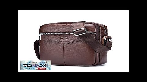 BULLCAPTAI Genuine Leather Men's Shoulder Bag Cowhide Messenger Bags Fashion Male Causal Review