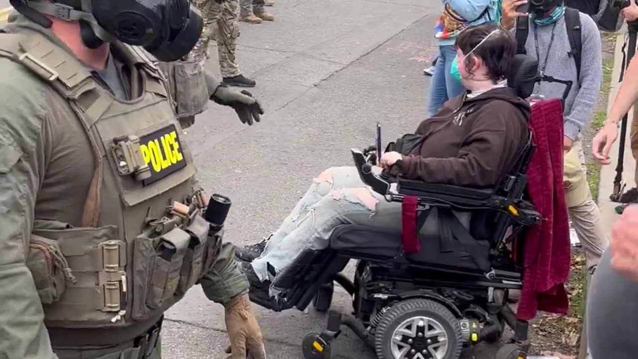 Veteran man pushed back by the ICE