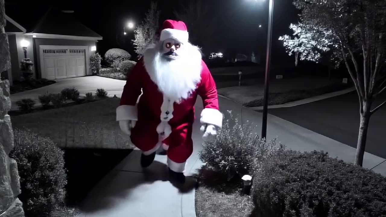 Terrifying Santa Claus caught on CCTV