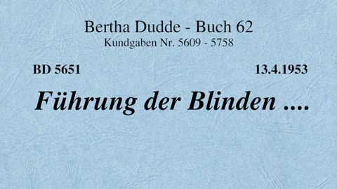 BD 5651 - FÜHRUNG DER BLINDEN ....