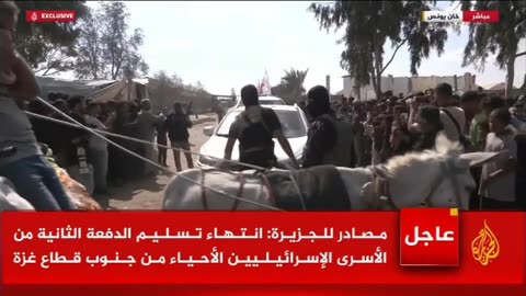 The moment the hostages were handed over to the Red Cross