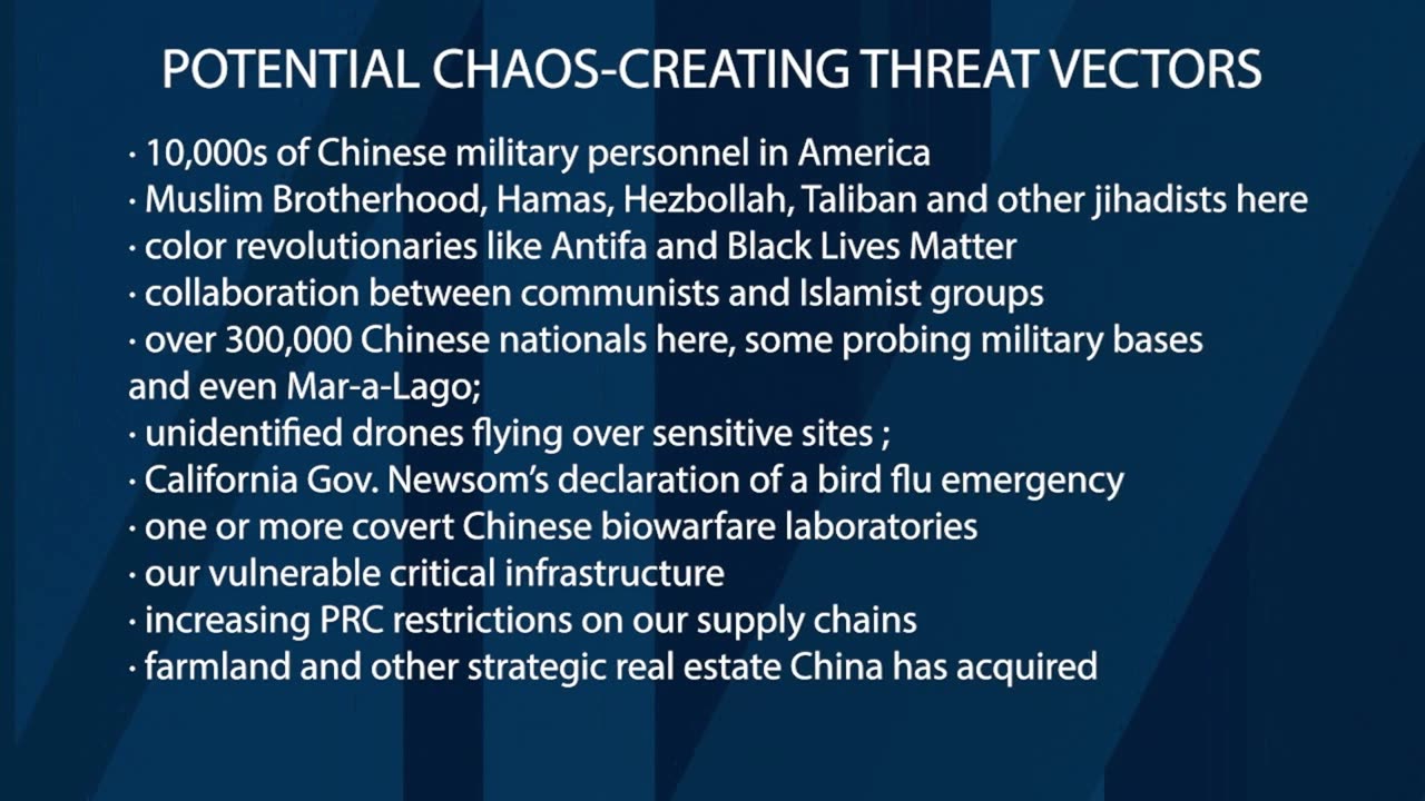 "THE ENEMIES OF OUR COUNTRY HAVE IN MIND CREATING CHAOS BETWEEN NOW AND JAN 20TH"