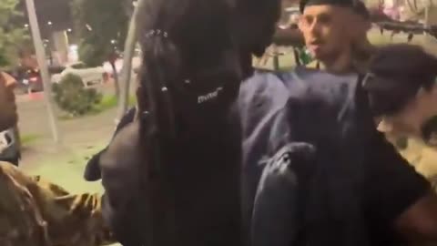 Italian soldiers explain to fake Islamic asylum seekers that Italians are in charge in Italy.