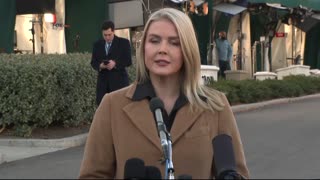 White House Press Secretary Karoline Leavitt speaks to the media