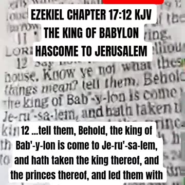 Livestream Preview Ezekiel #ch 17:12 KJV Jerusalem Led Captive to Babylon #faith #kj #live #Pre
