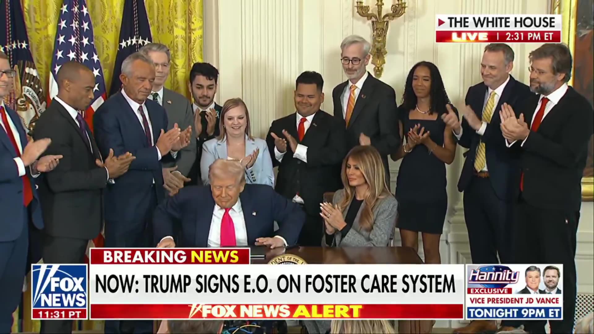 President Trump and Melania Trump signed an EO about the foster care system