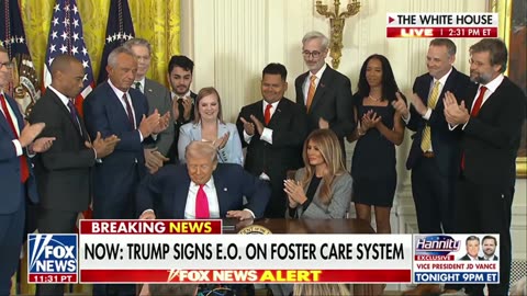 President Trump and Melania Trump signed an EO about the foster care system