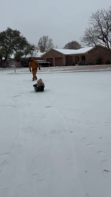 Laundry Basket Makes Perfect Improvised Sled