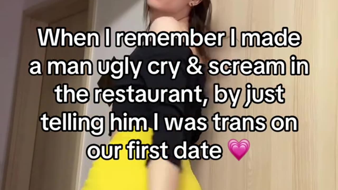 Happy tgirl in home to us