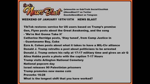 Weekend of January 18/19, 2025 News Blast