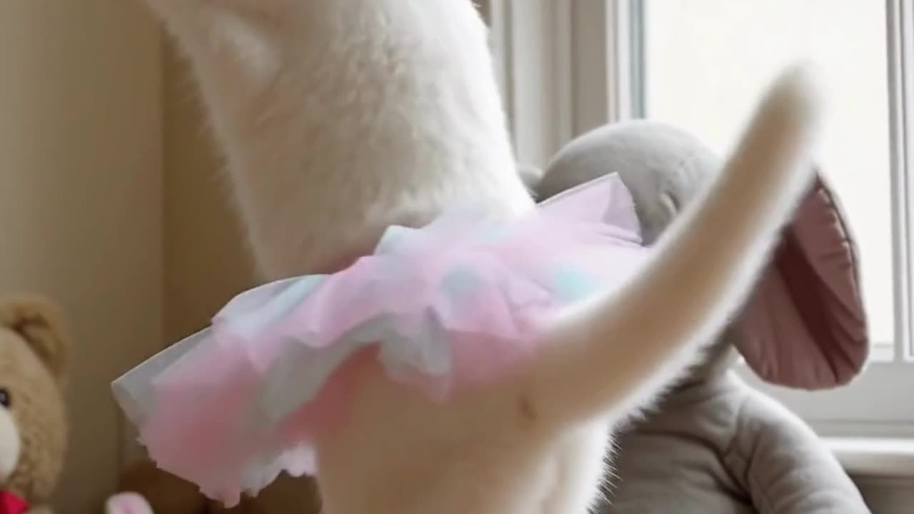 Ballerina Kitten Pirouettes into Cuteness 🩰😻 | Tiny Cat Ballet #Shorts