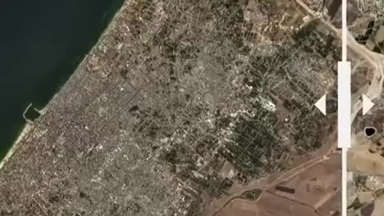 A before and after of Northern Gaza, two years since October 7.. Prime real estate there..