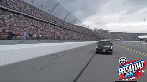 President Trump Takes a Victory Lap in the Motorcade at Daytona International Speedway