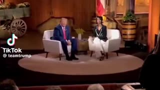 President Trump noticed a woman getting nervous and he comforts her with a compliment