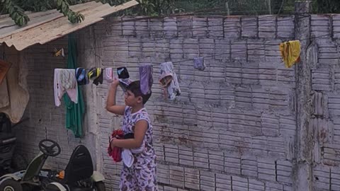 Laundry Falls Off Clothesline