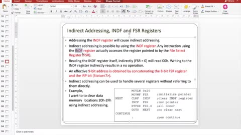 Tutorial (9): Creating arrays using indirect addressing in PIC microcontrollers