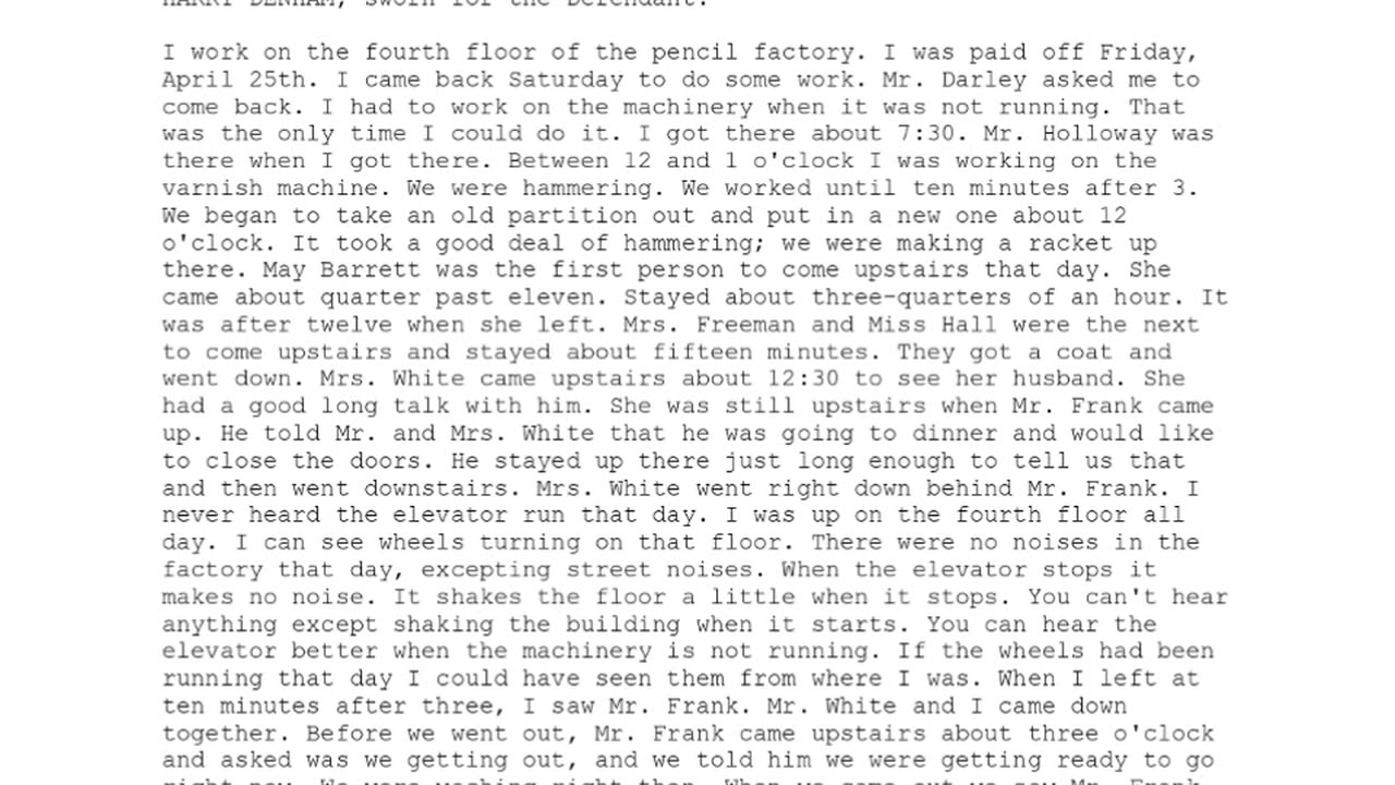 HARRY DENHAM, Sworn In For The Defendant, 48th To Testify