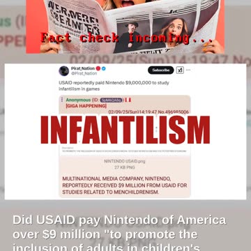 Fact Check: USAID Did NOT Pay Nintendo $9 Million To Study Infantilism -- Fake 4Chan Post