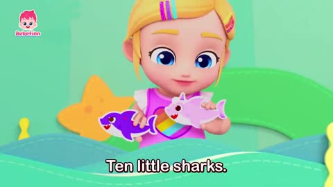 Ten Little Sharks | Bebefinn Nursery Rhymes for Kids