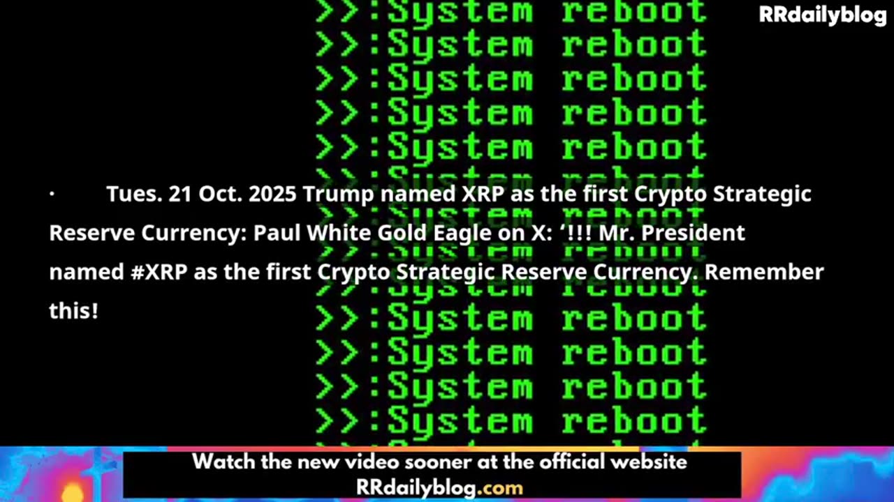 Restored Republic via a GCR Update as of October 22, 2025