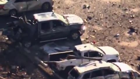 Aerial footage shows the aftermath of an explosion at a Tennessee explosives company