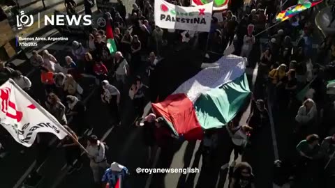 Argentines march for Palestine to mark two years since Oct. 7