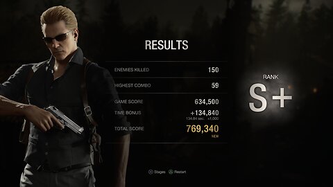 Resident Evil 4 Remake PS4 Mercenaries Wesker Village 150 kills