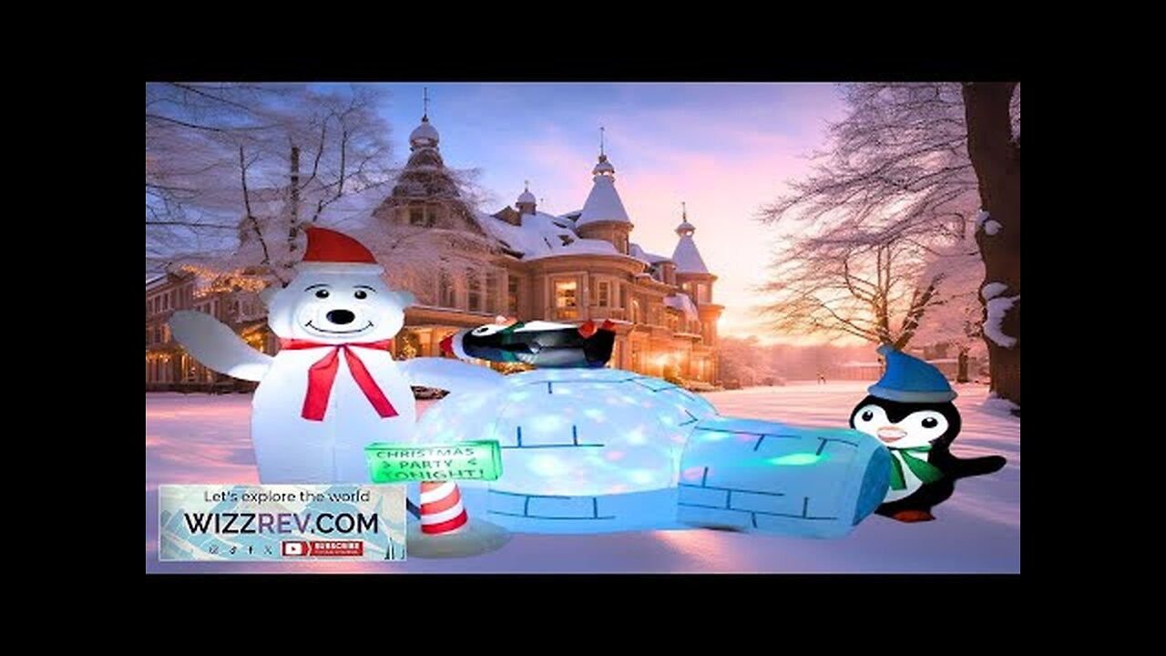 PTS 8FT Inflatable Polar Bear with Igloo and Penguin Outdoor Decoration Christmas Review