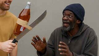 Man Giving Out Liquor & Machetes To Homeless Black People